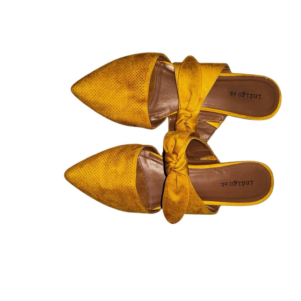 Lands' End Yellow Mules with Knot Detail